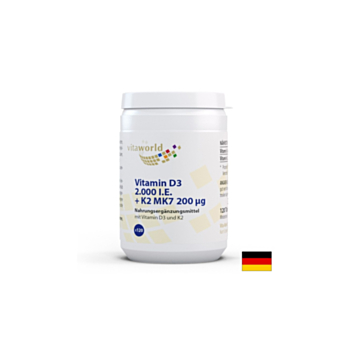 Костна система - Витамин D3 50 &micro;g + K2 МК7 200 &micro;g, 120 таблетки