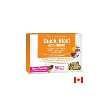 Echinamide® Quick-Blast 85 mg х 30 течни софтгел капсули за дъвчене с ехинацея, мед, ментол и евкалипт Natural Factors 068958470306