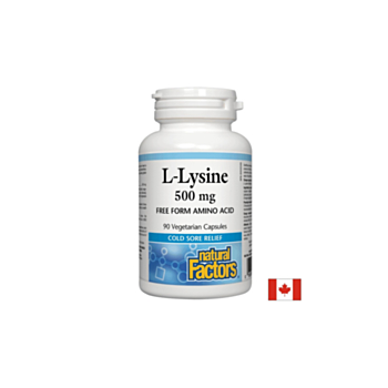 Херпес симплекс, остеопороза и сърдечно здраве - Л-Лизин 500 mg, 90 капсули Natural Factors 068958028231