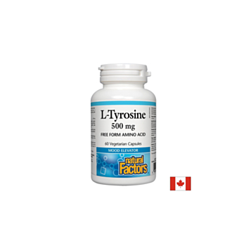 L-Tyrosine/ Л-Тирозин 500 mg х 60 капсули Natural Factors 068958028033