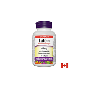 Lutein with Zeaxanthin Extra Strength – Лутеин и зеаксантин – В подкрепа на зрението, 60 софтгел капсули Webber Naturals 625273034561