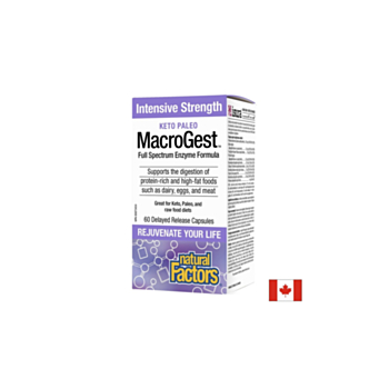 MacroGest™ Keto Paleo - Храносмилателни ензими x 60 капсули с удължено освобождаване Natural Factors 068958017600