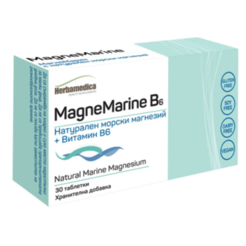 МАГНЕЗИЙ НАТУРАЛЕН/МОРСКИ + ВИТАМИН В6 КАПС. Х 30 МАГНЕМАРИН ХЕРБА МЕДИКА