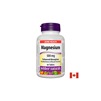 Magnesium/ Магнезий 500 mg x 60 таблетки с оптимална абсорбция Webber Naturals 625273031621