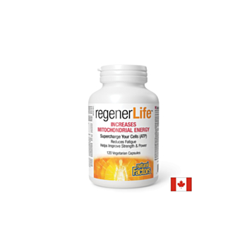 Митохондриална функция - Increases Mitochondrial Energy Rеgener Life™, 120 капсули Natural Factors 627765019018