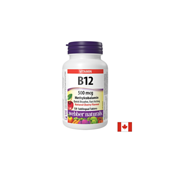 Енергия, нервна система, мозъчна функция - Витамин В12, 500 µg, 120 сублингвални таблетки 0625273031706