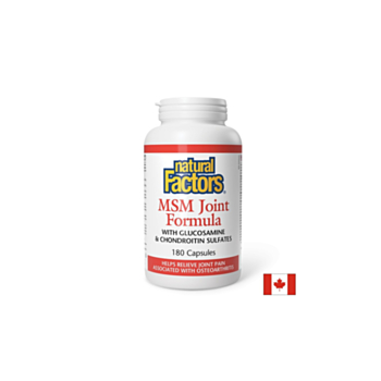 МСМ формула за стави (с глюкозамиин и хондроитин сулфат), 180 капсули Natural Factors 068958026961