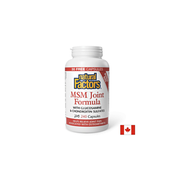 МСМ формула за стави (с глюкозамиин и хондроитин сулфат), 240 капсули Natural Factors 068958082691