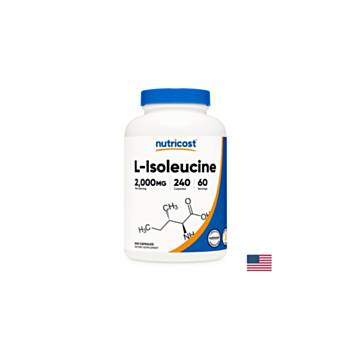 Мускулна маса и издръжливост - Л-Изолевцин (L-Isoleucine), 500 mg х 240 капсули Nutricost 702669934411