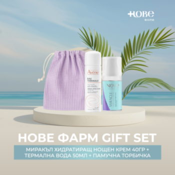 НОВЕ ФАРМ GIFT SET МИРАКЪЛ ХИДРАТИРАЩ НОЩЕН КРЕМ 40ГР + ТЕРМАЛНА ВОДА 50МЛ + ПАМУЧНА ТОРБИЧКА
