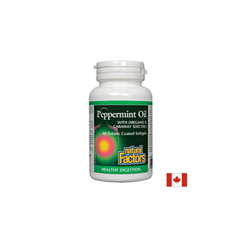 Стомашно-чревен тракт - Масла от мента, риган и ким, 60 софтгел капсули Natural Factors 068958035161