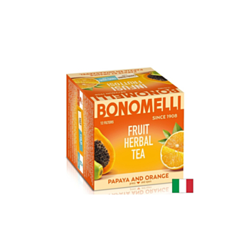 Плодов чай с папая и портокалова кора - Екзотична свежест и естествена виталност, 12 пакетчета