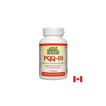 PQQ- 10/ Пиролоквинолин квинон 20 mg + Коензим Q10 200 mg х 30 софтгел капсули Natural Factors 068958026176