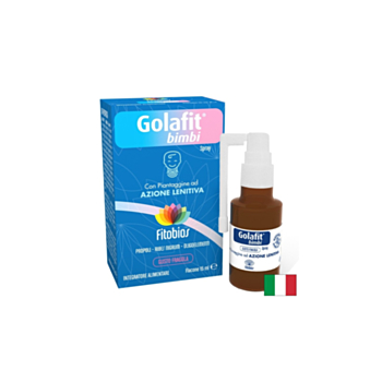 Прополис + касис + живовляк – Успокоява гърлото и защитава устната лигавица при деца, Golafit® Bimbi, 15 ml спрей 8053782430468