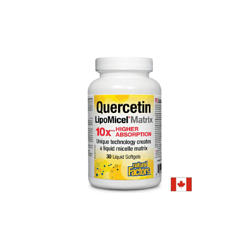Quercetin LipoMicel Matrix 10 X Higher Absorption / Кверцетин, 250 mg, 30 софтгел капсули Natural Factors 627765013795