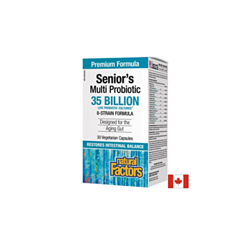 Senior’s Multi Probiotic / Мултипробиотик за възрастни 8 щама, 35 млрд. активни пробиотици х 30 капсули Natural Factors 068958018140