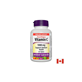 Time Release Vitamin C - Витамин С 1000 mg, 60 таблетки с удължено освобождаване Webber Naturals 625273035865