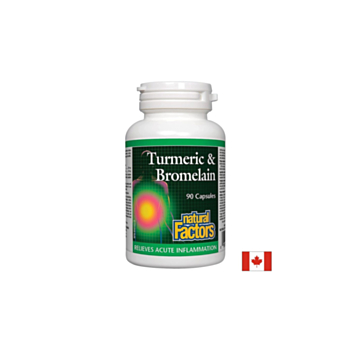 Turmeric & Bromelain - Куркума и Бромелаин, 90 капсули Natural Factors 068958017389