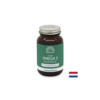 Веган Омега-3 от водорасли - Подкрепа за сърцето и мозъчната функция, EPA 150 mg, DHA 100 mg, 60 капсули 