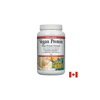 Vegan Protein High Protein Formula / Веган протеин с вкус на ванилия Natural Factors 068958029238