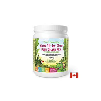 Веган протеин за деца - С органик плодове, зеленчуци и билки - С вкус на шоколад, 460 g Natural Factors 62776509710