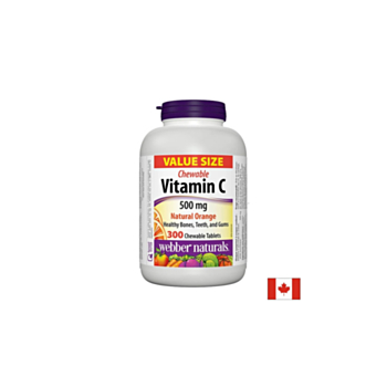Vitamin C 500 mg Chewable - Витамин С 500 mg, 300 дъвчащи таблетки Webber Naturals 625273032765