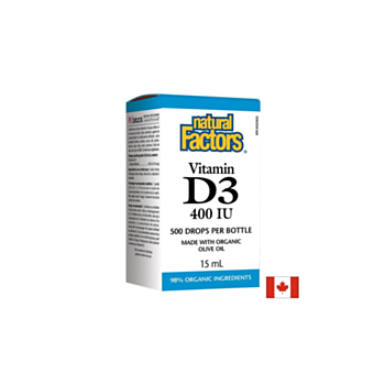Vitamin D3/ Витамин D3 400 IU x 15 ml/ 500 дози Natural Factors 068958010588