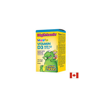 Vitamin D3 Big Friends®/ Витамин D3 за деца 400 IU x 15 ml/ 500 дози Natural Factors 068958015453