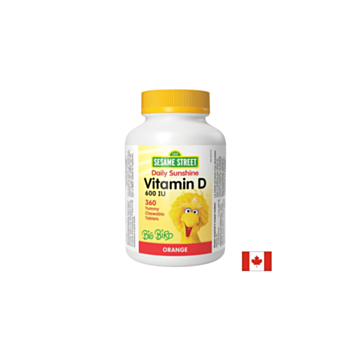 Витамин D3 за деца – Здрави кости и силен имунитет, 15 µg (600 IU), 360 дъвчащи таблетки с вкус на портокал 