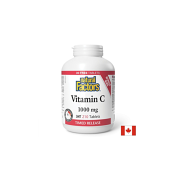 Витамин С 1000 mg и Биофлавони - Имунитет, 210 таблетки (с удължено освобождаване) Natural Factors 068958081328