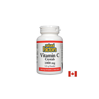 Витамин С, прах - Vitamin C Crystals 1000 mg, 250 дози Natural Factors 068958013602