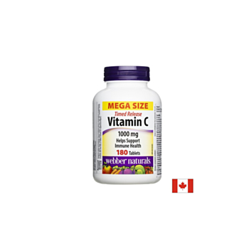 Витамин С с удължено освобождаване – Имунитет, антиоксидантна защита и енергия, 1000 mg, 180 таблетки 