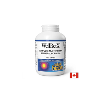 WellBetX® Complete Diabetic/ Мултивитамини за диабетици x 120 таблетки Natural Factors 068958035550