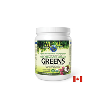 Whole Earth & Sea - 100% ферментирали органик растителни храни, с тропически вкус х 390 g пудра Natural Factors 068958355252