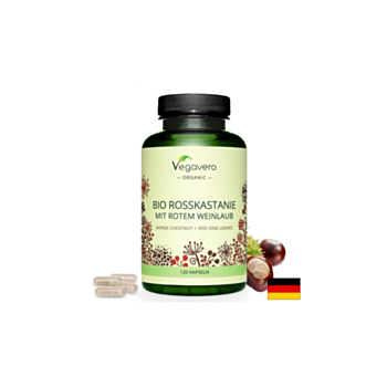 За добро кръвообращение - Див кестен и червени лозови листа, 120 капсули Vegavero