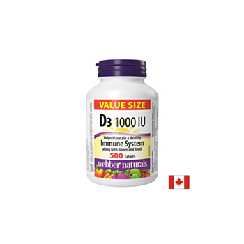 Здрави кости и силен имунитет - Витамин D3 1000 IU, 500 таблетки 062573035919