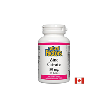 Zinc Citrate / Цинк (цитрат) 50 mg х 180 таблетки Natural Factors 068958016818