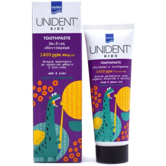ПАСТА ЗА ЗЪБИ UNIDENT KIDS TOOTHPASTE 1400 ppm F 50МЛ - изглед 1