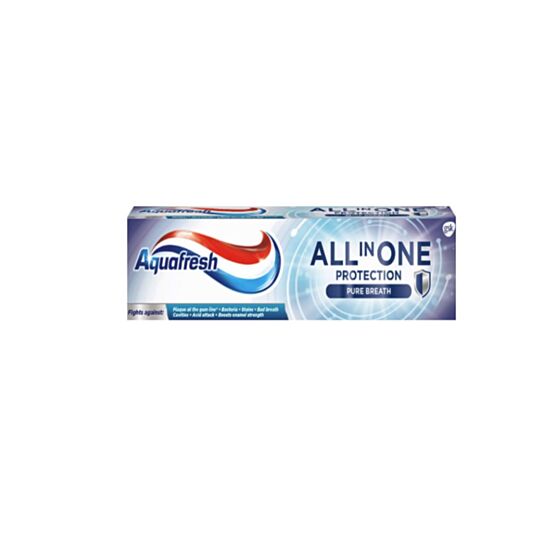 АКВАФРЕШ ПАСТА ЗА ЗЪБИ ALL IN ONE PROTECTION PURE BREATH 100МЛ - изглед 1