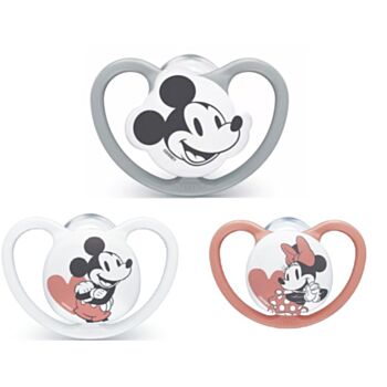 НУК ЗАЛЪГАЛКА SPACE MICKEY СИЛИКОН 18М+КУТИЙКА 10739747 РАЗЛИЧНИ ЦВЕТОВЕ