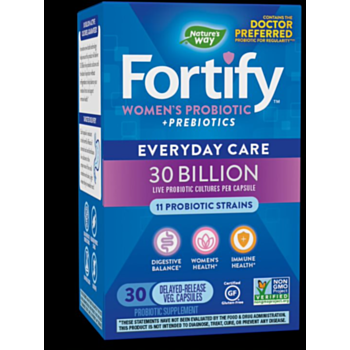 Nature’s Way - Fortify™ Womens Probiotic+ Prebiotics
Пробиотик за жени
30 милиарда активни пробиотици, 30 капсули със забавено освобождаване
