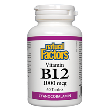 Natural Factors Vitamin B12/ Витамин В12 (цианокобаламин) 1000 mcg х 60 таблетки