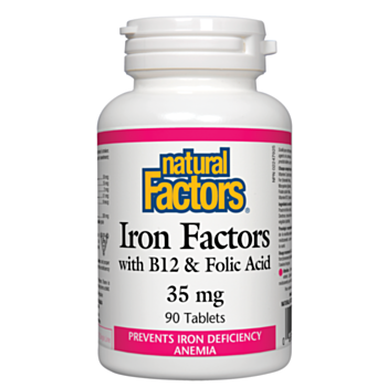 Natural Factors Iron Factors® /Желязо с витамин В12 и фолиева киселина таблетки x 90