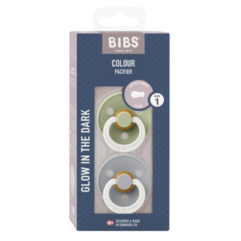 БИБС БИБЕРОНИ COLOUR, SAGE GLOW/CLOUD GLOW СВЕТЕЩИ КАУЧУК 0-6М X 2 110267