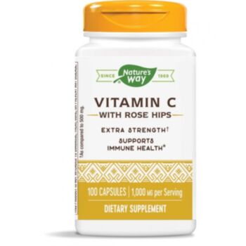 Nature’s Way - Vitamin C with Rose Hips
Витамин С 1000 mg & Шипка
100 капсули