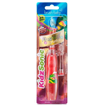 BRUSH BABY ЧЕТКА ЗА ЗЪБИ ЕЛЕКТРИЧЕСКА ЗА ДЕЦА 3+ KIDZ SONIC С БАТЕРИЯ И 2 НАКРАЙНИКА