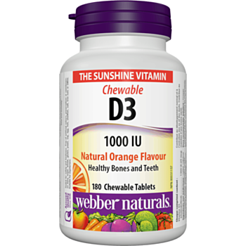 Webber Vitamin D3  / ВИТАМИН Д3 ДЪВЧАЩИ ТАБЛ. 1000IU Х 180 С ВКУС НА ПОРТОКАЛ