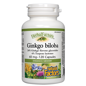 Natural Factors Ginkgo Biloba/ Гинко Билоба 60 mg х 120 капсули