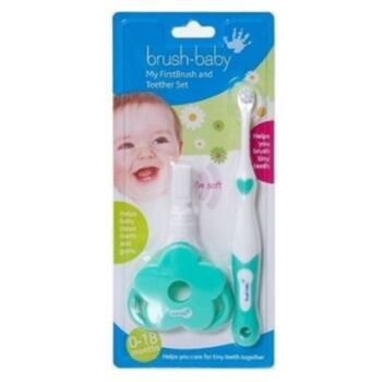 BRUSH BABY ЧЕТКА ЗА ЗЪБИ ДЕТСКА И ЧЕСАЛКА МАСАЖОР /0-18М/ A