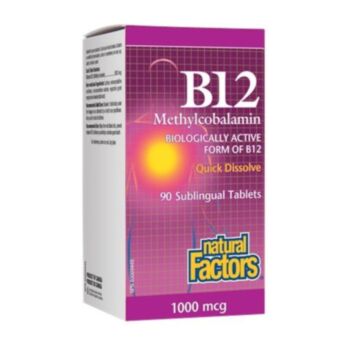 NATURAL FACTORS Vitamin B12 Cyanocobalamin / ВИТАМИН В12 ЦИАНОКОБАЛАМИН ТАБЛ. Х 90